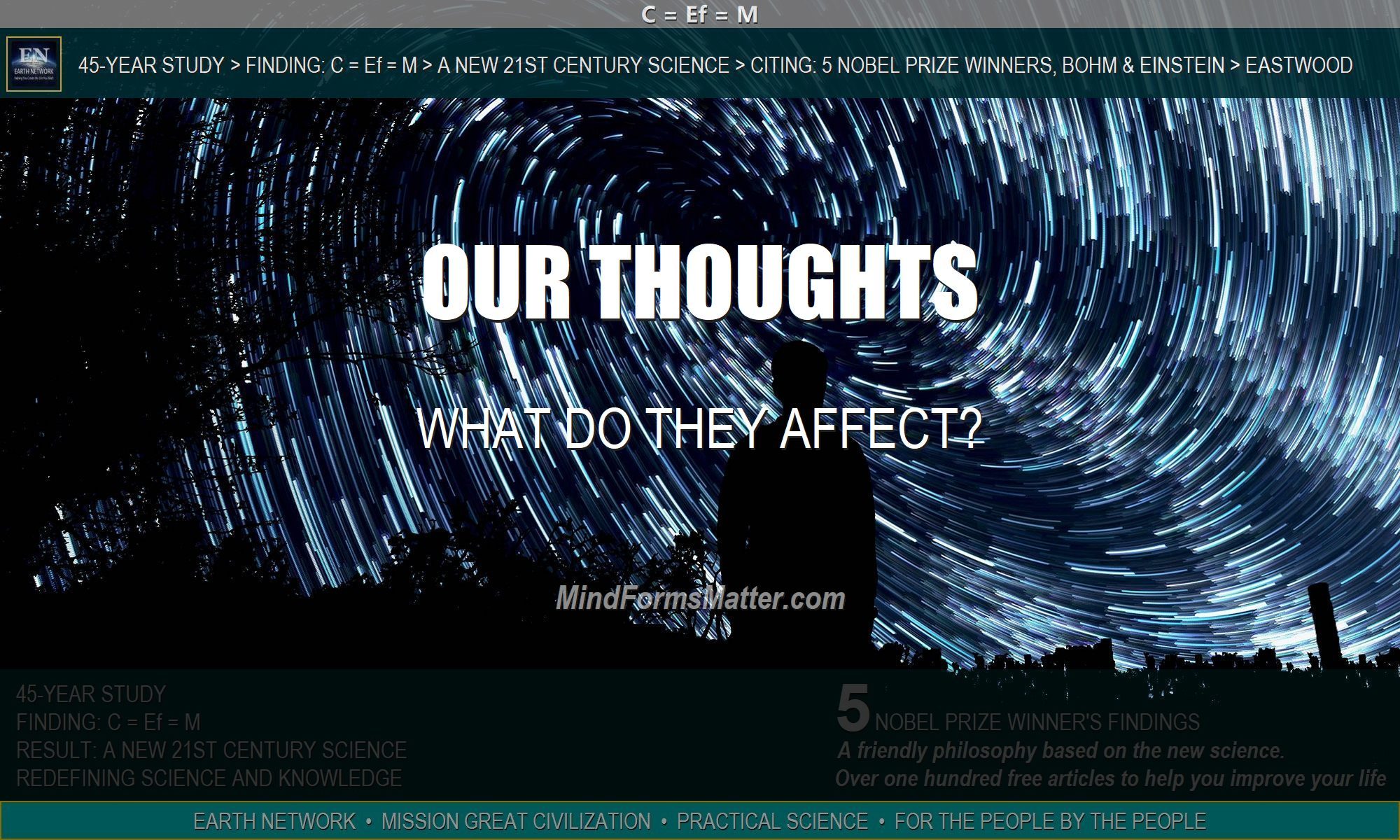 Man in spiral begs question do our thoughts affect others and events?