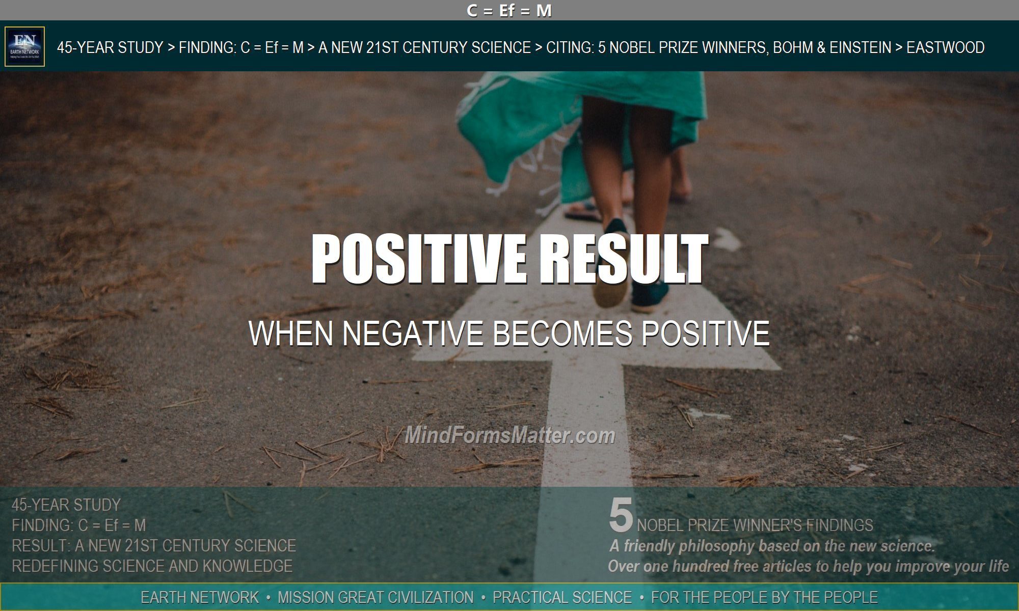 Person walking depicts how an event that is negative in the short-term can have a positive result in the long run.