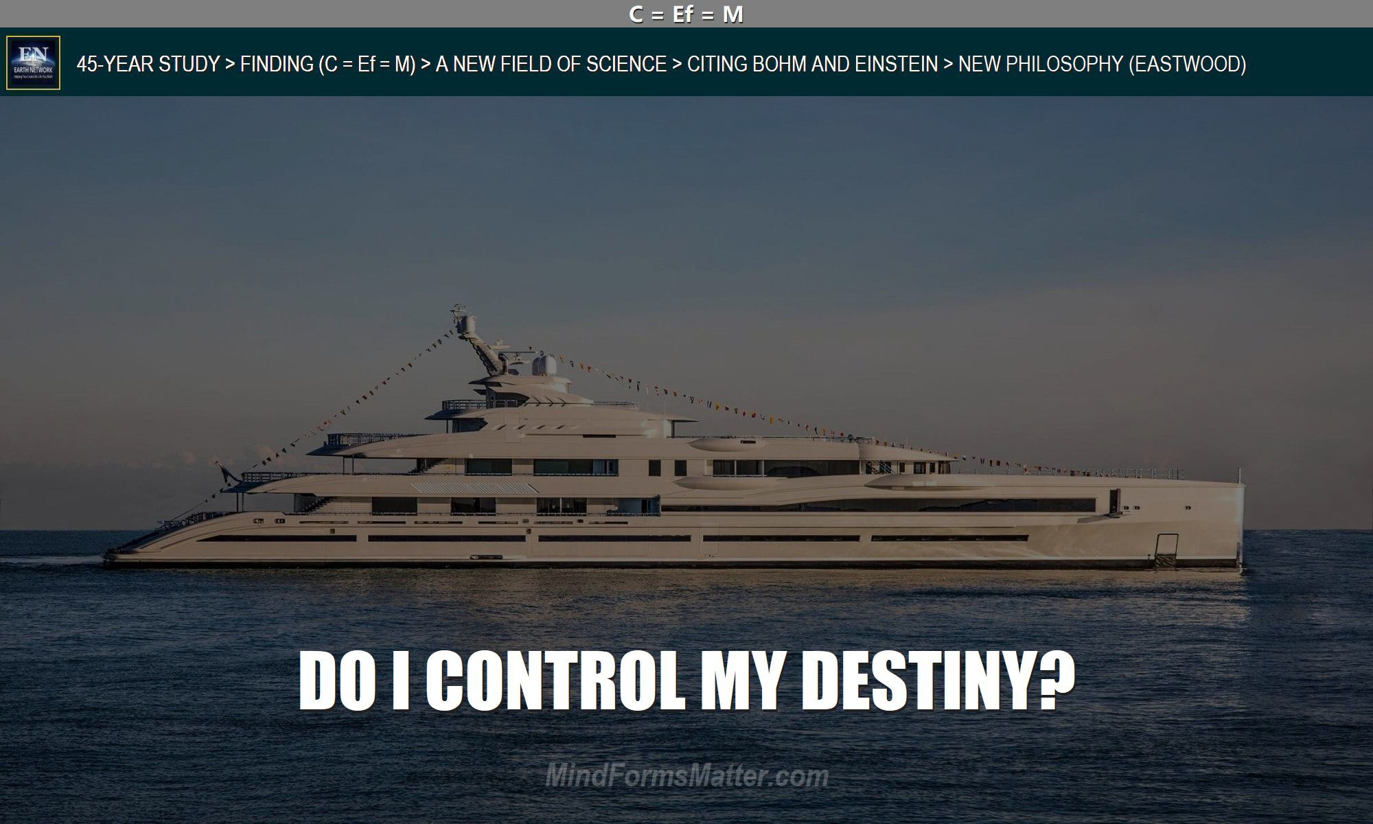 Mega yacht depicts the question do-i-control-my-destiny-can-i-trust-my-life-existence-self