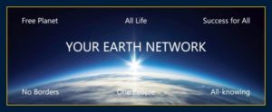 Image of sun rising over earth depicts About us and Earth Network thoughts create matter and our mission and science for humanity.