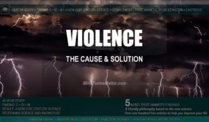 A gun depicts the cause and problem of gun violence. Lightening depicts the solution to mass shootings and violence.