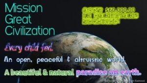 Green & blue earth. Mission Great Civilization Earth Network William Eastwood.